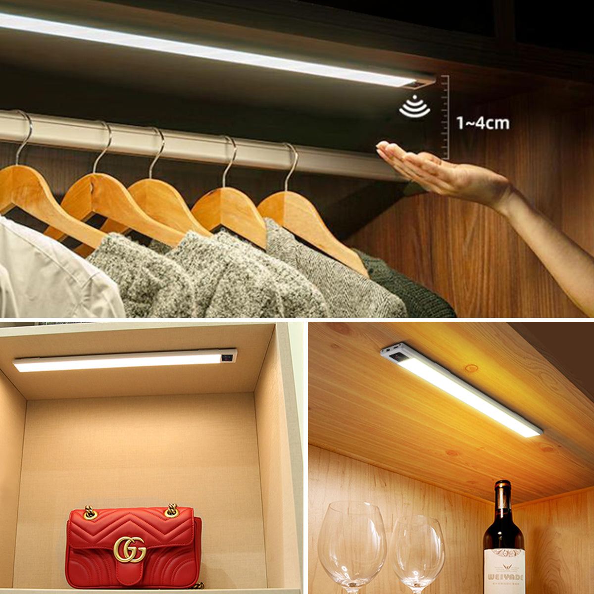Motion Sensor LED Bar: USB Rechargeable Night Light