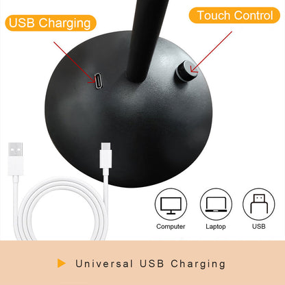 LED Table Lamp Touch Sensor Dimming USB Rechargeable