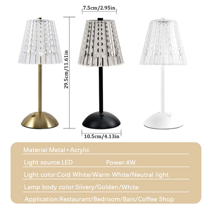 Rechargeable Crystal LED Lamp: Touch Sensor Dimming Night Light