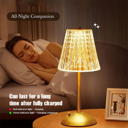 LED Table Lamp Touch Sensor Dimming USB Rechargeable