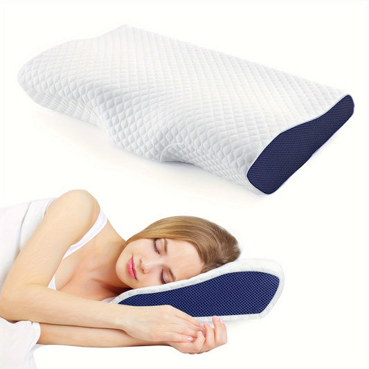 Neck Support Memory Foam Pillow - Sleep Better on Side & Back