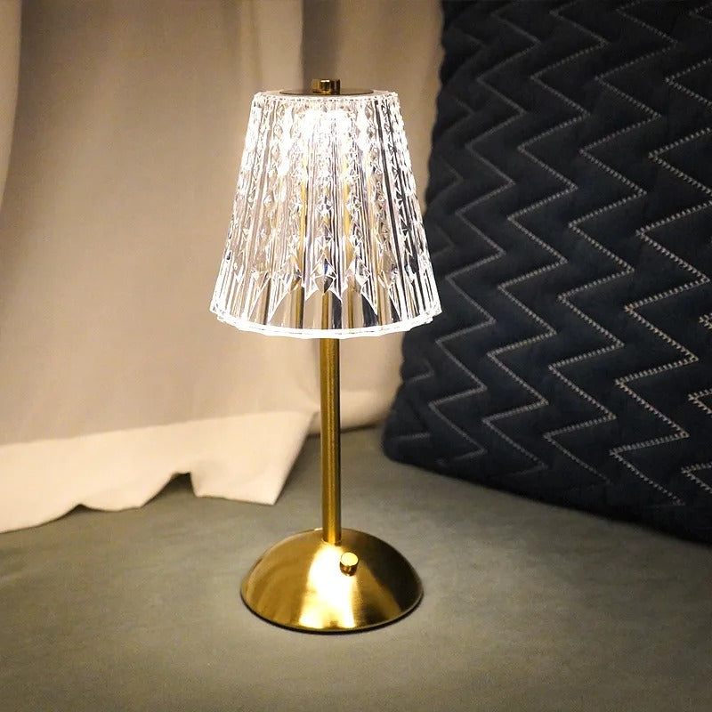 Rechargeable Crystal LED Lamp: Touch Sensor Dimming Night Light